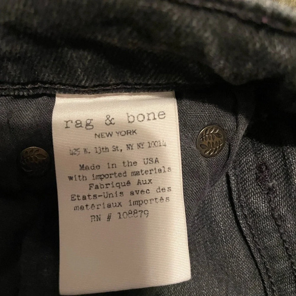 Rag & Bone Women's High Rise Skinny Ankle Jeans Rock w/ Holes Distressed Size 23 - Picture 5 of 6